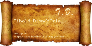 Tibold Dionízia névjegykártya